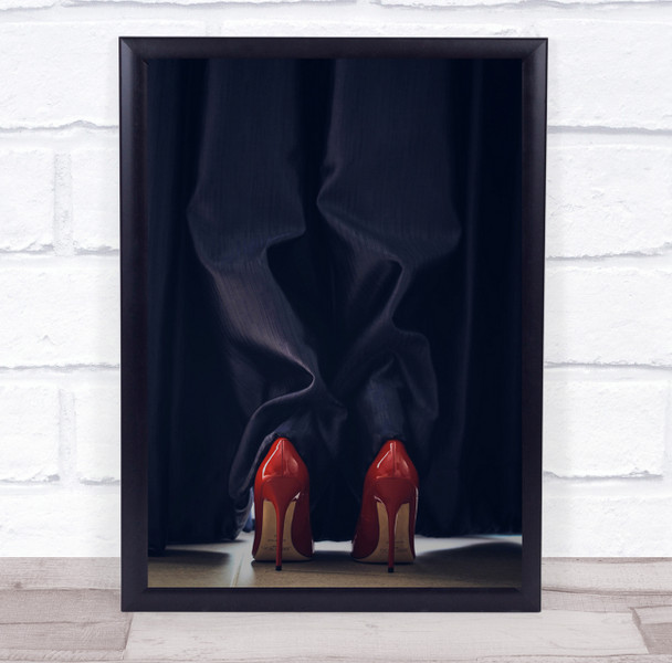 Fashion Curtain Curtains Shoes Shoe Red Heels High Still Life Wall Art Print