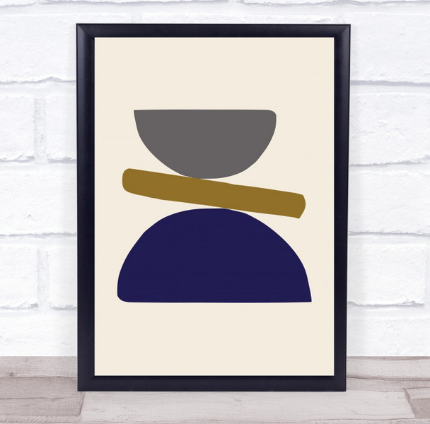 Graphic Shapes Abstract Illustration Geometry Balance Gravity Wall Art Print