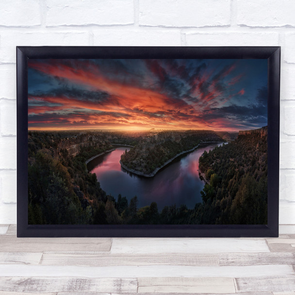 Hoces Duration Spain Landscape Sunset Sunrise Horseshoe River Wall Art Print