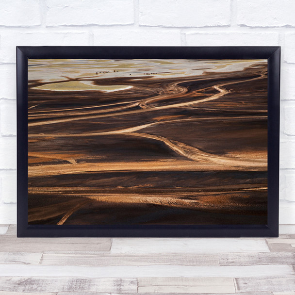 Kenya Lake Aerial Africa Landscape Pattern Brown Shapes Above Wall Art Print