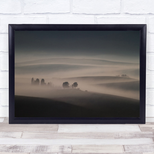 Landscape Fog Mist Haze Layers Hills Rolling Atmosphere Trees Wall Art Print