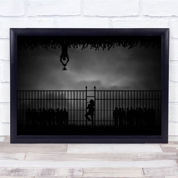 Limitation Iii trophy lift celebration upside down sad people Wall Art Print