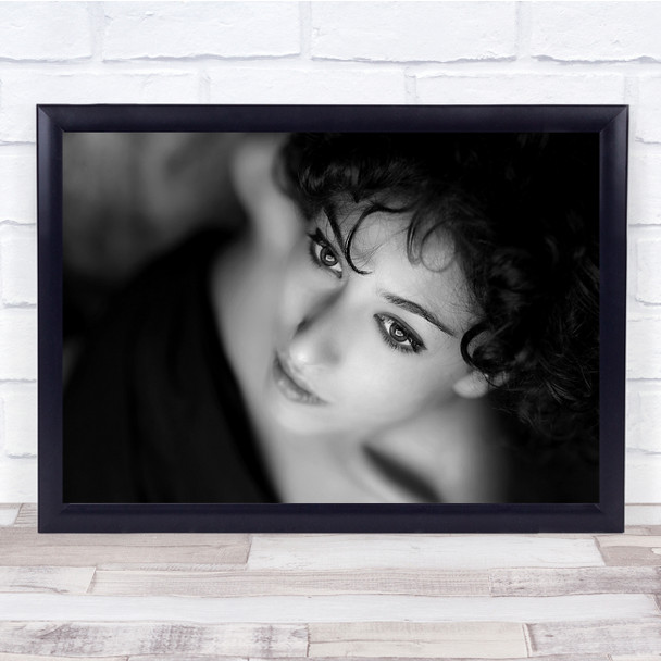 Person Black & White Portrait Face Mood Emotion Feeling Woman Wall Art Print