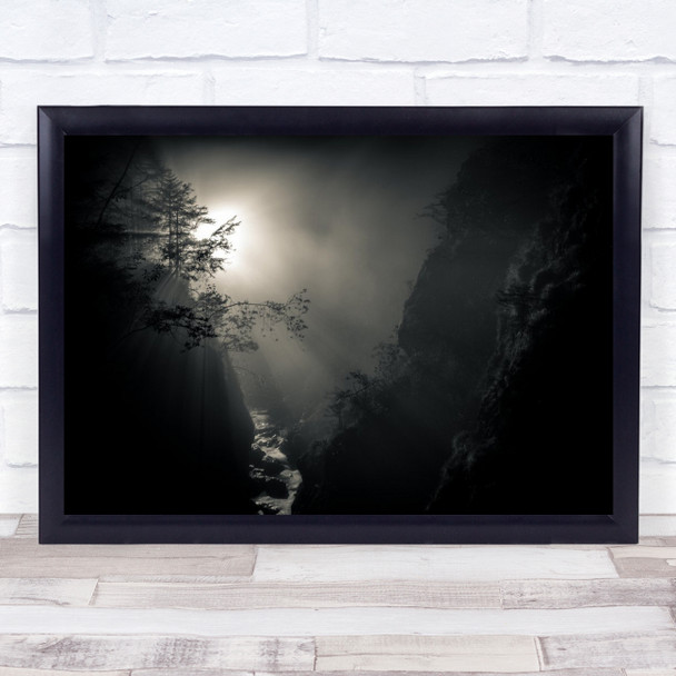 Rays Light Sun Fog Mist Haze Valley Canyon Stream Creek River Wall Art Print