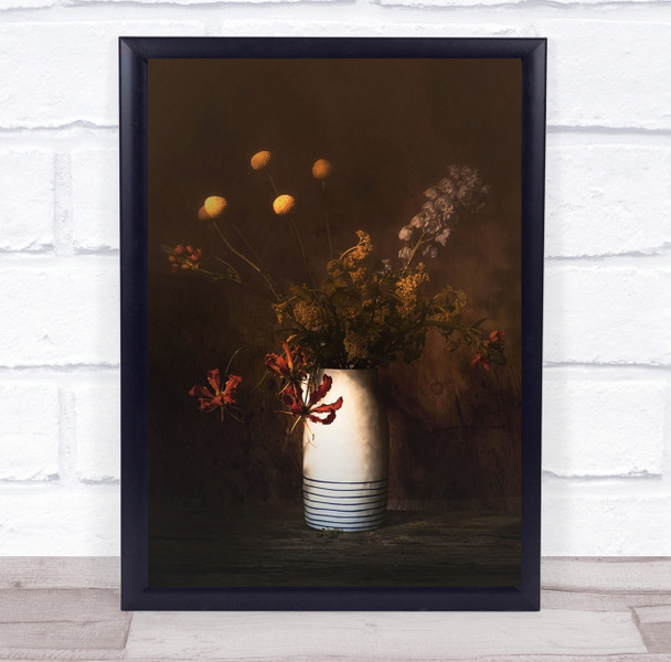 Still Life Bouquet Flower Flowers Flora Floral Botanical Vase Wall Art Print