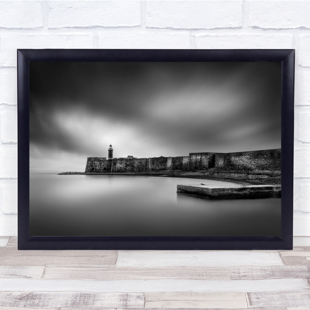 Greece Antirion Castle Black & White Black And White Pier Jetty Brige Print