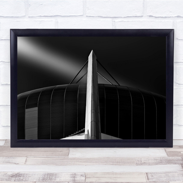 Abstract Lines Architecture Black White Stadium (Un) Balance Wall Art Print