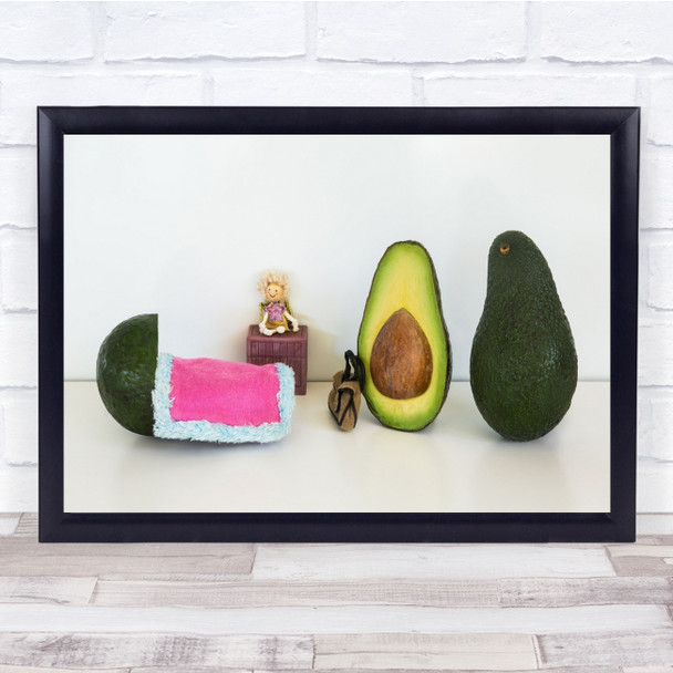 Avocado Humour Doll Birth Pregnancy Bed Still Life Fun Funny Wall Art Print