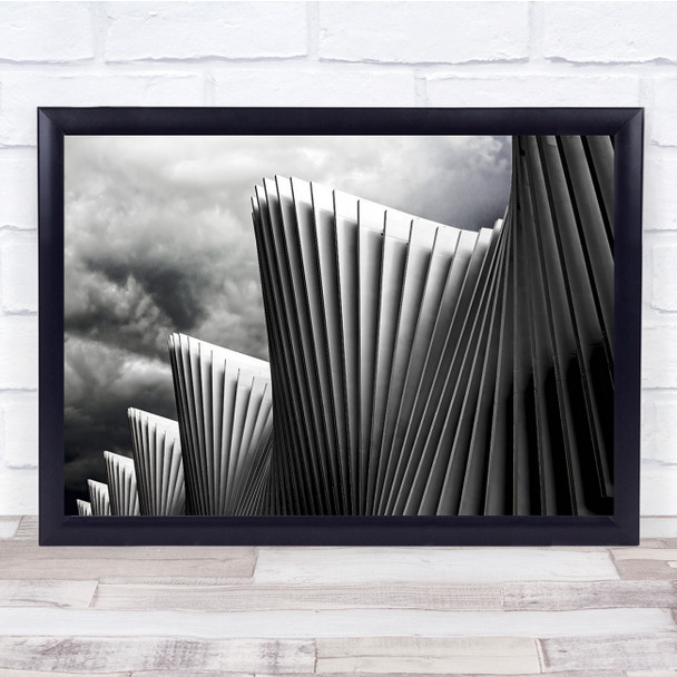 Wall Architecture Wave Waves Concrete Black & White Curve Abstract Facade Print