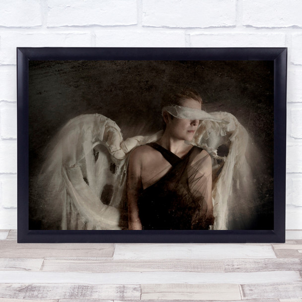 Angel Blindfold Wings Wing Portrait Fashion Mood Emotion Feeling Wall Art Print