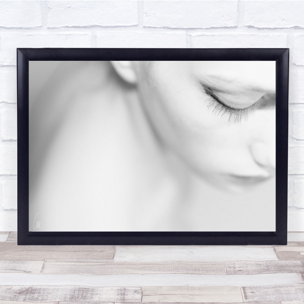 High-Key Eye Lashes Face Calm Serene Still Quiet Portrait Person Wall Art Print