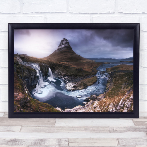 Iceland Travel Mountains Aurora Rocks Ice Beach Volcanic Iceberg Wall Art Print