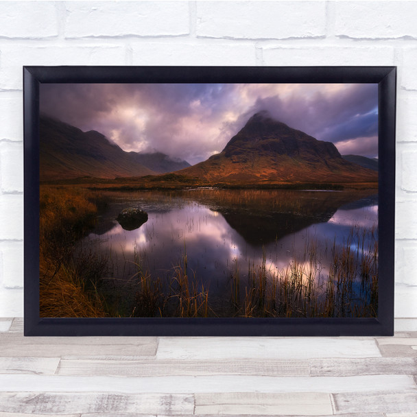 Scotland Buachaille Etive Beag United Kingdom mountain landscape Wall Art Print