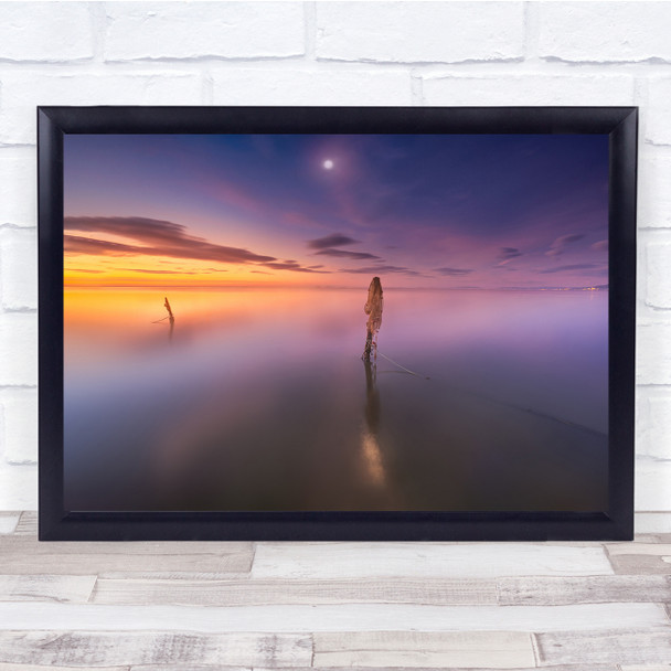 Seascape Spain Catalunya Net Sunrise Winter Landscape Water Long Wall Art Print