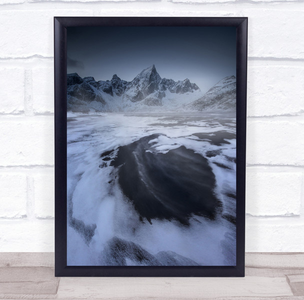 Winter Cold Landscape Frost Frozen Mountain Peak Peaks Mountains Wall Art Print