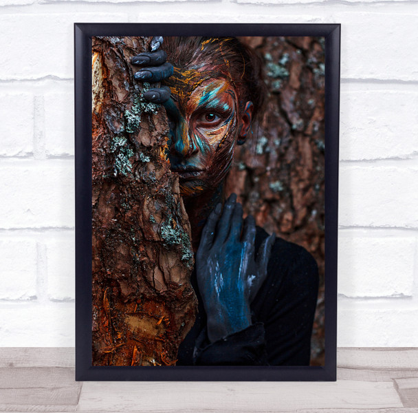 People Person Portrait Face Body art Wood Bodypainting Faceart Print - 1479210