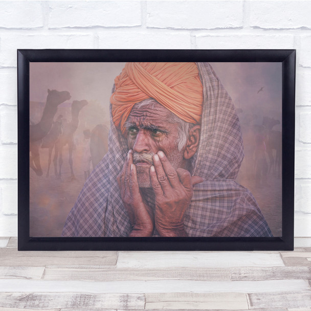 Pushkar Festival 2017 India Travel Varanasi Old Rajasthani Man Print - 1469645