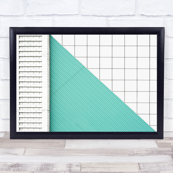 Architecture Abstract Contrast Lines NYC Teal Diagonal New York Wall Art Print