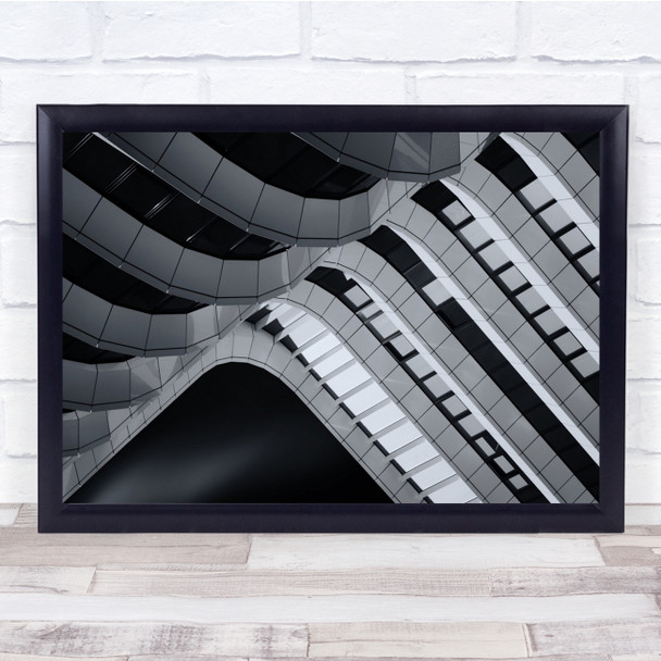 Architecture Building City Windows Cityscape Modern Lines White Wall Art Print