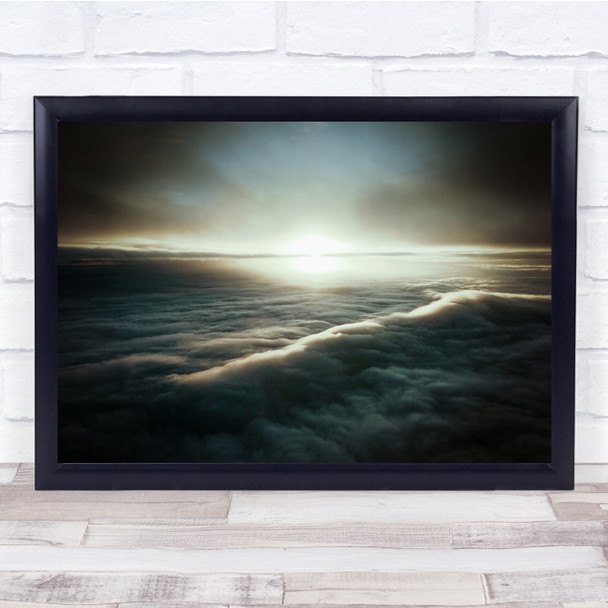 Landscape Clouds Sun Sunrise Horizon Morning Dawn Air Cloud Sea Wall Art Print