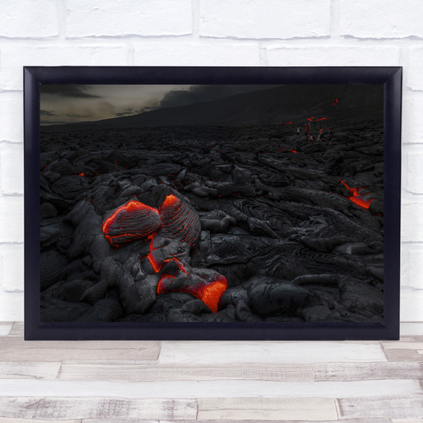 Lava Landscape Field Hawaii Volcano National Park Warm Heat Ash Wall Art Print