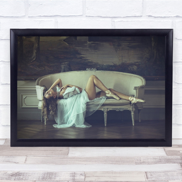 Maison Brussels Recline Artistic Ballet shoes Lady sofa vintage Wall Art Print