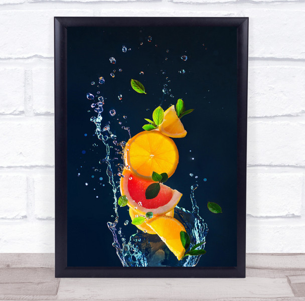 Refreshing Cool Colourful Citrus Orange Slice Slices Fruit Food Wall Art Print