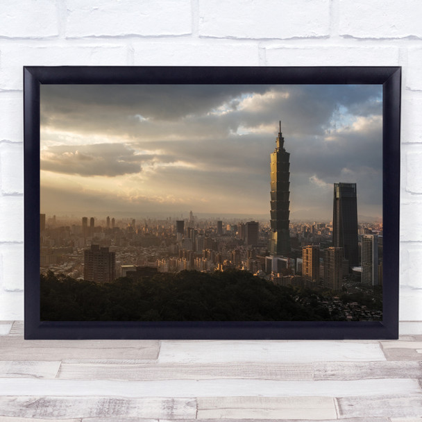 Taipei 101 Taiwan Skyscraper Skyline Cityscape Metropolis Urban Wall Art Print