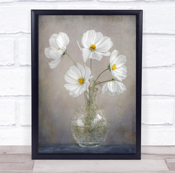 Cosmos Vase Still Life Summer Flower Flowers Filter Texture Wall Art Print