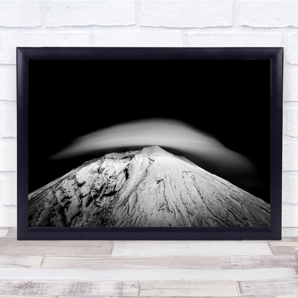 Dark Low Key Low-Key Cloud Sky Snowy Peak Mountain Hill Top Wall Art Print