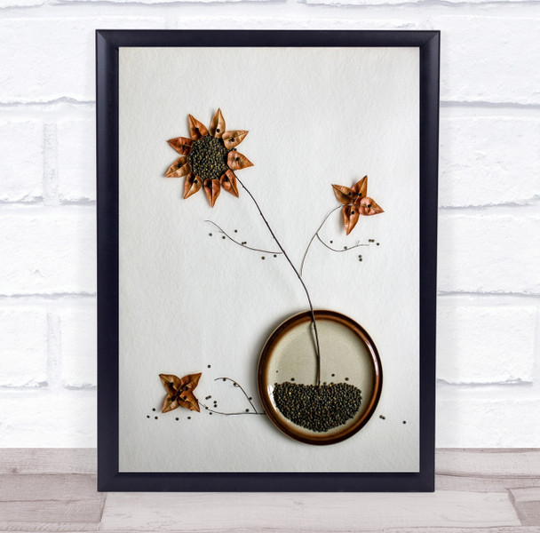 Flower Still Life Plate Star Plant Growth Flora Floral Grow Wall Art Print