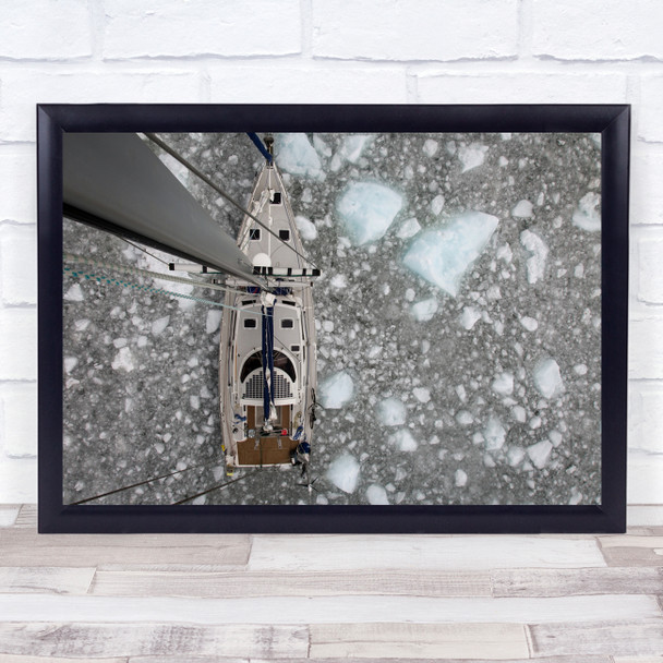 Ice Iceberg Boat Sailing Patagonia Mast Sail Expedition Top Wall Art Print