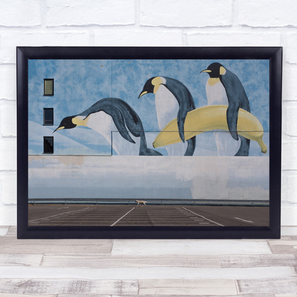 Parking Area Dog Munich Penguin Penguins Banana Germany Lot Wall Art Print