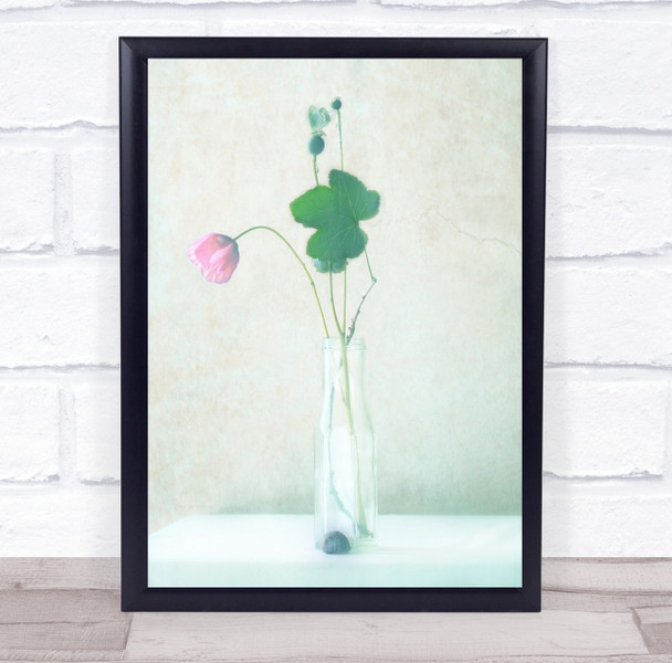Pink Flower Vase Crack Shell Soft Still Life Texture Filter Wall Art Print