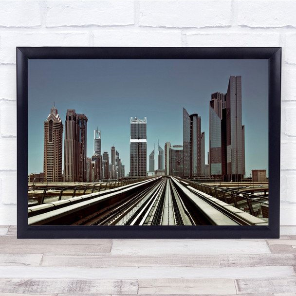 Track Tracks Road Perspective Railway Railroad Tram Cluster Wall Art Print