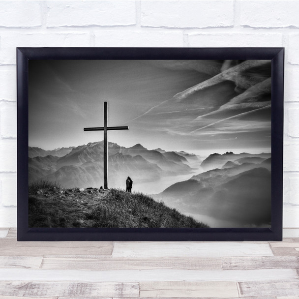 Landscape Earth Soil Hills Boys Mountains Alp Rocks Christian Cross Print