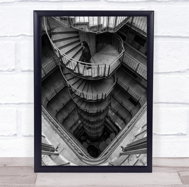 Stairs Staircase Black & White Street Ascend Ascending Architecture Print