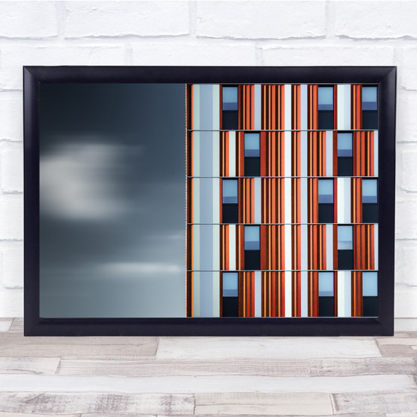 Architecture Abstract Wall Graphic Orange Pattern Geometry Wall Art Print