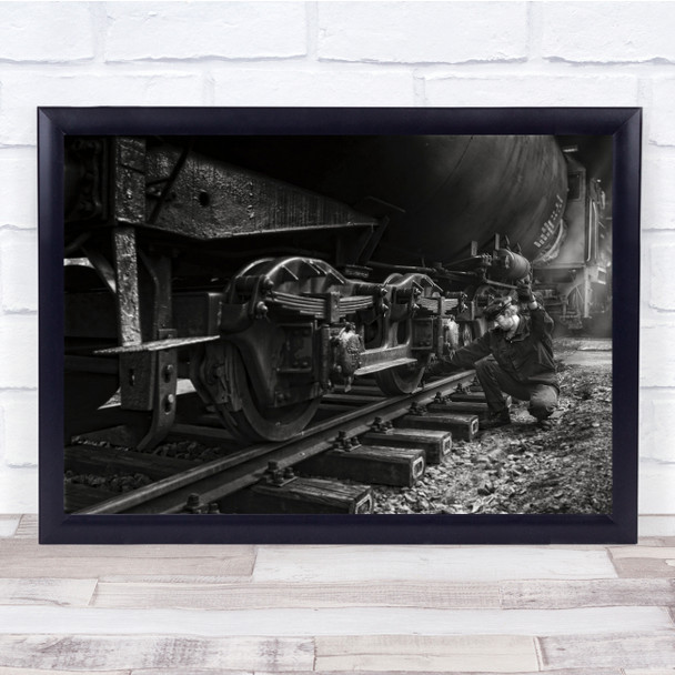 Documentary Machinist Train Worker Person Rail Gears Steel Wall Art Print