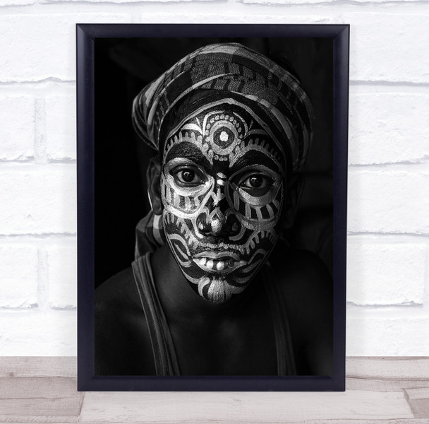 Portrait Documentary Painted Paint Face Native Ethnic Eyes Wall Art Print