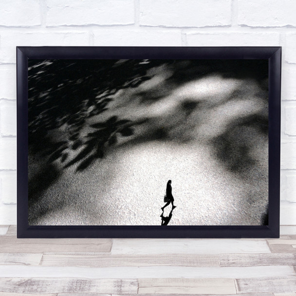 Lage Vuursche Netherlands On Her Way woman walking black and white Print