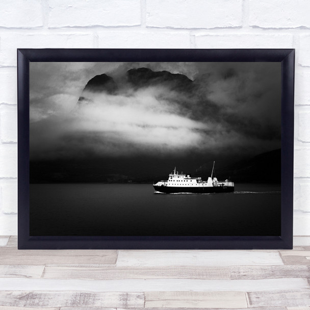 Landscapes Landscape Ocean Sea Seascape Seascapes Cliff Large boat Print