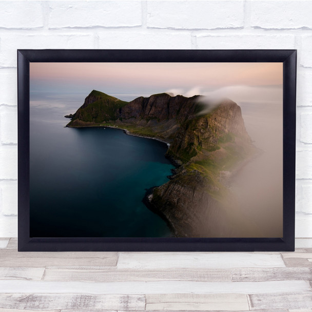 Lofoten Vaeroya Island Ridge Landscape Vabracya By Night mountains Print