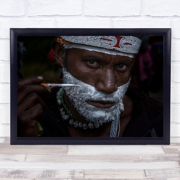 Painting For The Sing-Sing Festival In Mt. Hagen-Papua white beard Print
