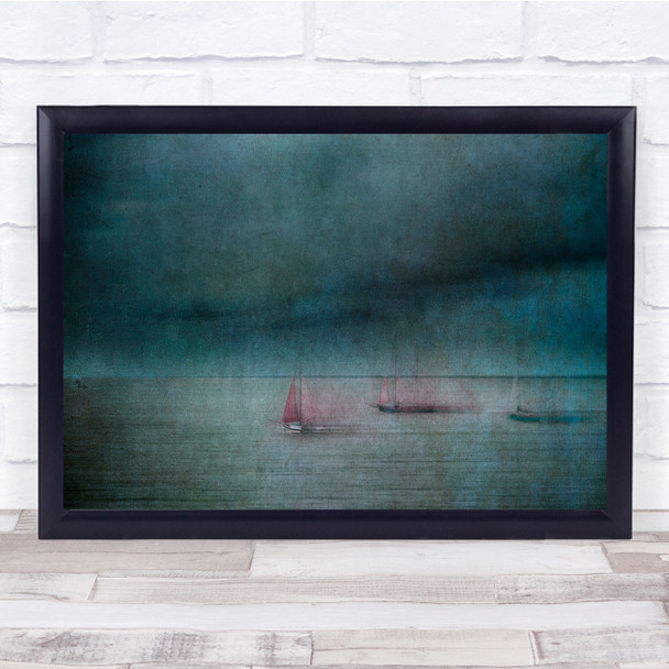 Creative Edit Sea Water Boat Sailing Sailingboat Seascape Wall Art Print