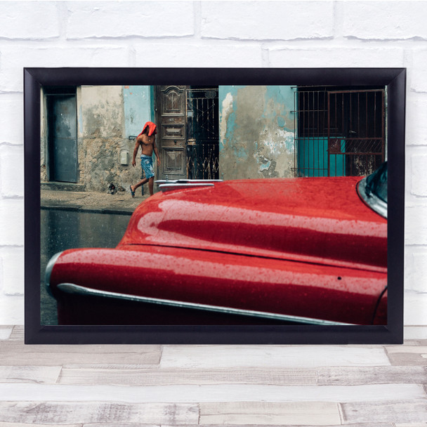 Life Car Cuba Street Havana Taxi Perspective Classic Cars Wall Art Print