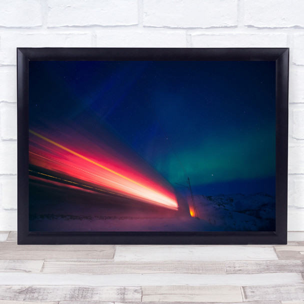 Polar Express Train Aurora Christmas Norway Narvik Kiruna Wall Art Print