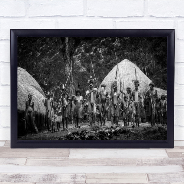 Tribe Dani Jiwica Papua Indonesia Village Dog West Before Wall Art Print