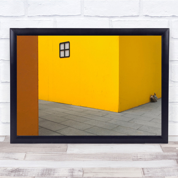 Yellow Dog Street Architecture Modern City Concept Window Wall Art Print