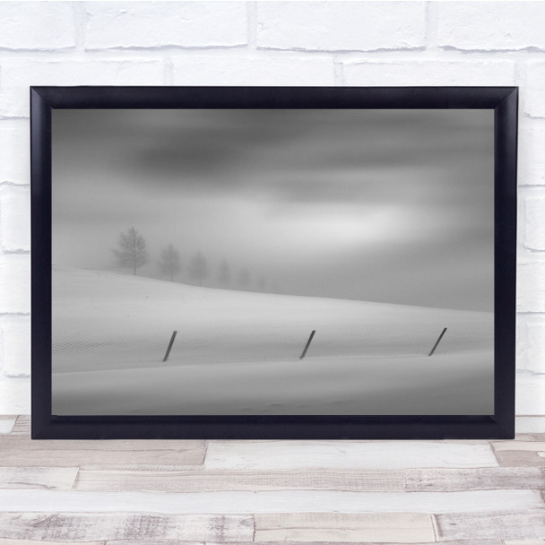 Black & White Landscape Trees Story sky snow stormy mood Wall Art Print